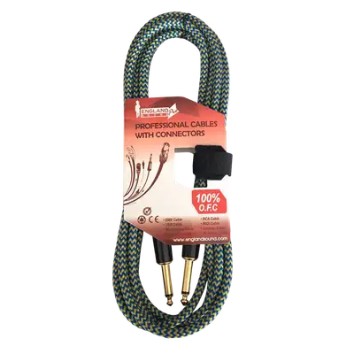 CABLE DE AUDIO, PLUG 6.3MM MONO A PLUG 6.3MM MONO, OFC, CON MALLA, 3MTS