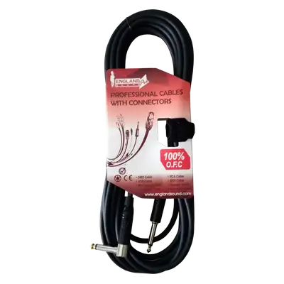 CABLE DE AUDIO, PLUG 6.3MM MONO EN L A PLUG 6.3MM MONO, OFC, 6MTS