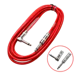CABLE DE AUDIO, PLUG 6.3MM MONO EN L A PLUG 6.3MM MONO, 3 MTS, COLOR ROJO TRANSLUCIDO - Miniatura 2
