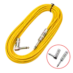CABLE DE AUDIO, PLUG 6.3MM MONO EN L A PLUG 6.3MM MONO, 6 MTS, COLOR AMARILLO TRANSLUCIDO - Miniatura 2
