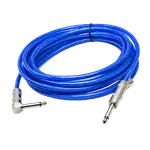 CABLE DE AUDIO, PLUG 6.3MM MONO EN L A PLUG 6.3MM MONO, 10 MTS, COLOR AZUL TRANSLUCIDO - Miniatura 2