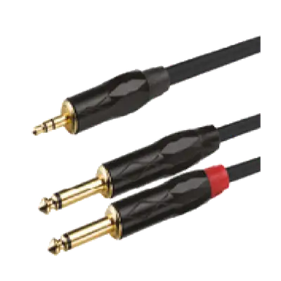 CABLE DE AUDIO, PLUG 3.5MM ESTEREO A 2 JACK RCA, OFC, 2MTS