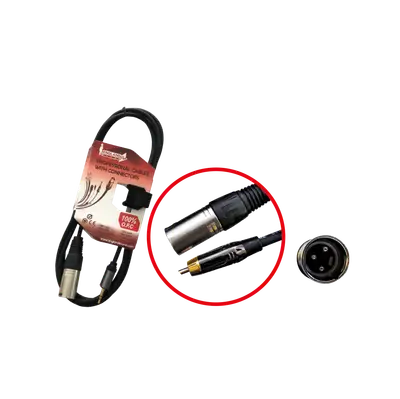 CABLE DE AUDIO, PLUG XLR MACHO A PLUG RCA, OFC, 3MTS
