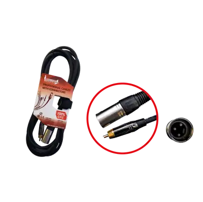 CABLE DE AUDIO, PLUG XLR MACHO A PLUG RCA, OFC, 6MTS