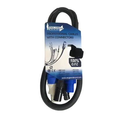 CABLE DMX LIGHTING, PLUG POWERCON-PLUG XLR DMX A PLUG POWERCON-JACK XLR DMX, OFC, 1MT