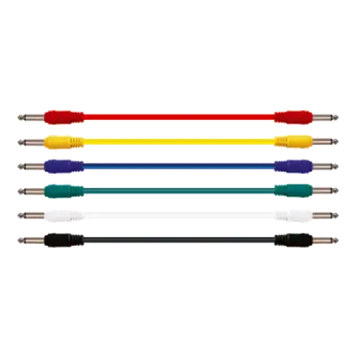 SET DE CABLE PARA PACHEO, 6.3MM A 6.3MM, 6 COLORES, 30 CM