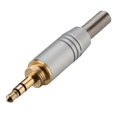 PLUG 3.5MM, CON RESORTE, ESTEREO, METALICO