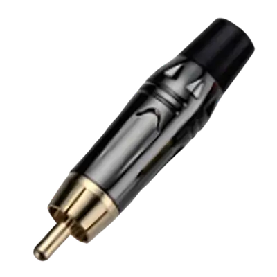 PLUG RCA, SIN RESORTE, NEGRO, METALICO