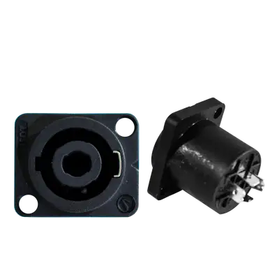 JACK SPEAKON DE CHASIS, 4 PINES, 2 VIAS, CUADRADA