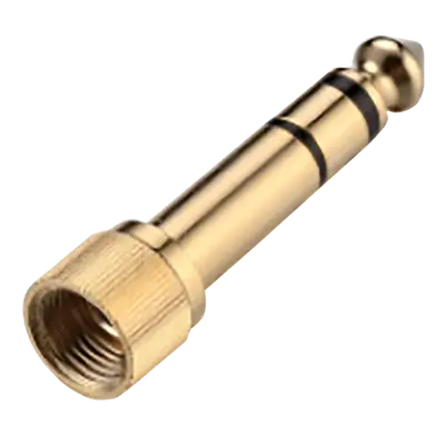 ADAPTADOR JACK 3.5MM A PLUG 6.3MM MONO, DORADO, METALICO