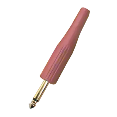 PLUG 6.3MM, MONO SIN RESORTE, PLASTICO, ROJO