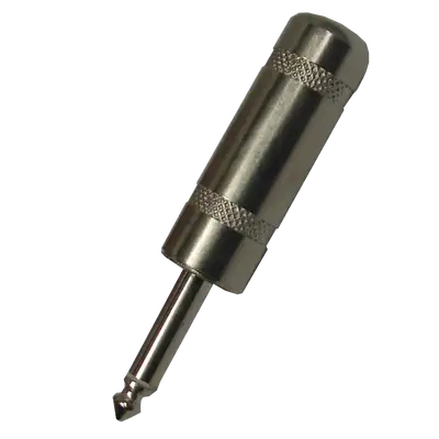 PLUG 6.3MM PLATEADO, MONO SIN RESORTE, METALICO