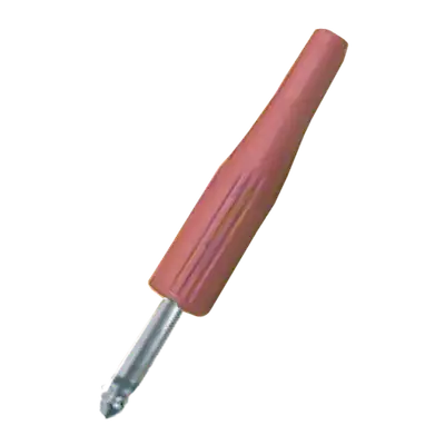 PLUG 6.3MM, MONO SIN RESORTE, PLASTICO, ROJO