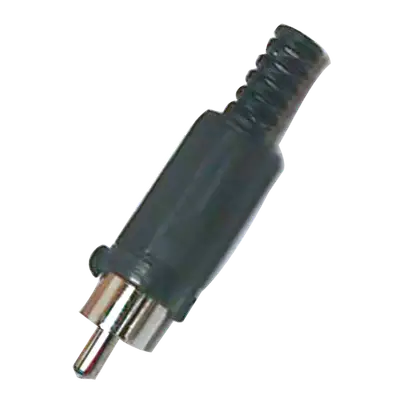 PLUG RCA, SIN RESORTE, NEGRO, PLASTICO