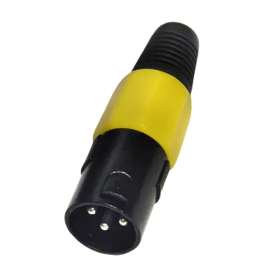 PLUG XLR, 3 PINES, PLASTICO AMARILLO