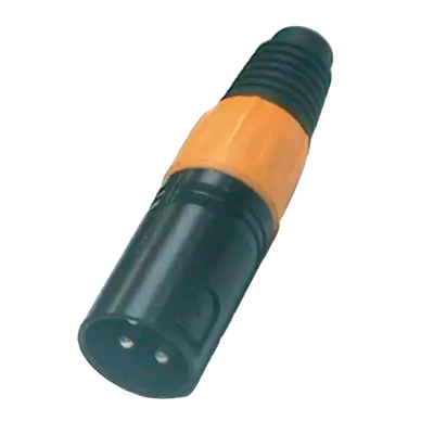 PLUG XLR, 3 PINES, PLASTICO NARANJA