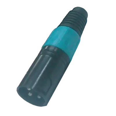 PLUG XLR, 3 PINES, PLASTICO VERDE