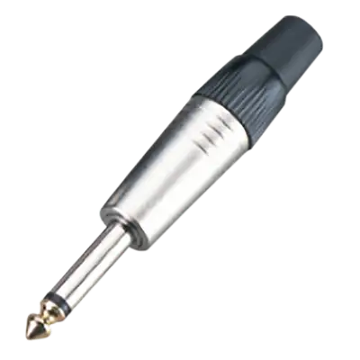 PLUG 6.3MM PLATEADO, MONO SIN RESORTE, BAQUELITA, METALICO