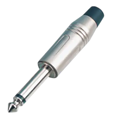 PLUG 6.3MM PLATEADO, ESTEREO SIN RESORTE, BAQUELITA, METALICO