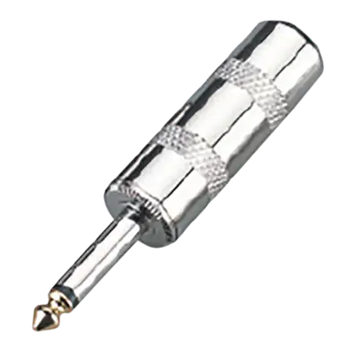 PLUG 6.3MM PLATEADO, MONO SIN RESORTE, BAQUELITA, METALICO