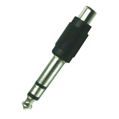 ADAPTADOR JACK RCA A PLUG 6.3MM ESTEREO, PLASTICO