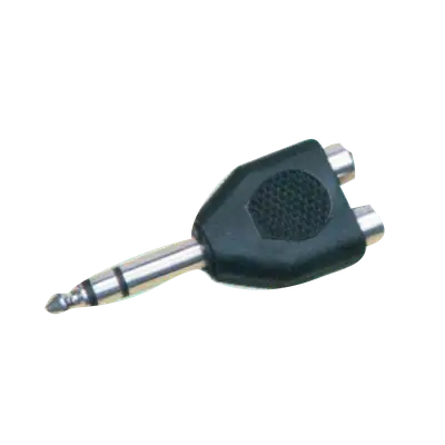 ADAPTADOR 2 JACK RCA A PLUG 6.3MM ESTEREO, PLASTICO