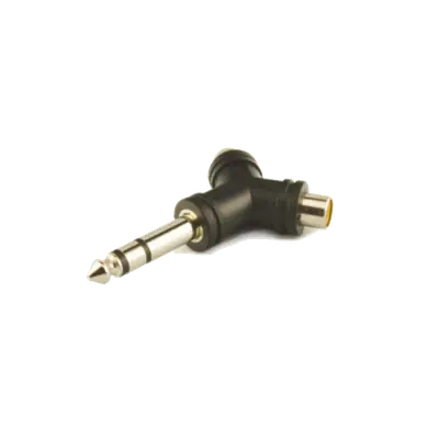 ADAPTADOR 2 JACK RCA A PLUG 6.3MM ESTEREO, TIPO Y, PLASTICO