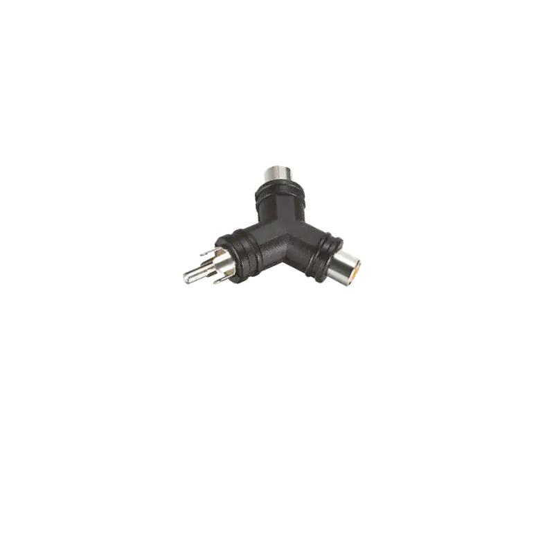 ADAPTADOR 2 JACK RCA A PLUG RCA, TIPO Y, PLASTICO - Imagen 1