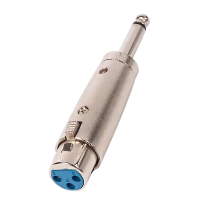 ADAPTADOR JACK XLR A PLUG 6.3MM MONO, METALICO