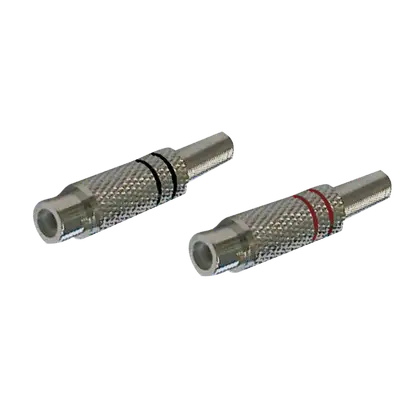 JACK RCA, NEGRO Y ROJO, CON RESORTE, METALICO