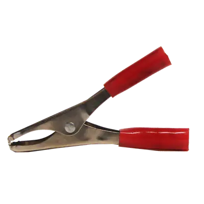 LAGARTO MEDIANO CON AGARRADERAS PLASTICAS, ROJO, PARA BATERIA, 20A, 7.5CM