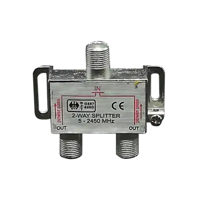 SPLITTER COAXIAL DE 2 SALIDAS, 1 ENTRADA, 5-2500 MHZ, CON PCB, BLISTER