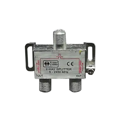 SPLITTER COAXIAL DE 2 SALIDAS, 1 ENTRADA, 5-2450 MHZ, CON PCB, BLISTER