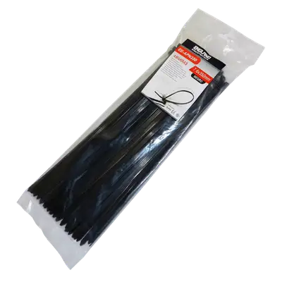 AMARRAS PLASTICAS, 100 PCS, 7.6MM, 35 CM, NEGRO
