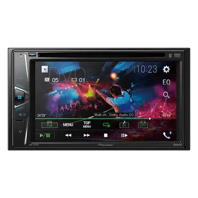 RADIO DE CARRO CON PANTALLA TACTIL, 6.2 PULG., 4 X 50 WATTS, 2 DIN, MP3, USB, DVD, BT, EQ, CON CONTROL REMOTO