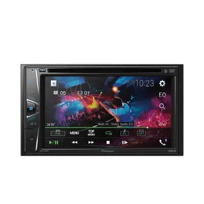 RADIO DE CARRO CON PANTALLA TACTIL, 6.2 PULG., 4 X 50 WATTS, 2 DIN, MP3, USB, DVD, BT, EQ, CON CONTROL REMOTO