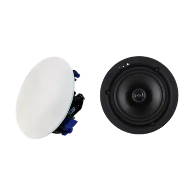 SET DE PARLANTES AMBIENTALES PARA TUMBADO, 1 ACTIVO Y 3 PASIVOS, REJILLA BLANCA, 40W X 2 - 6.5 PULG., BT 5.0