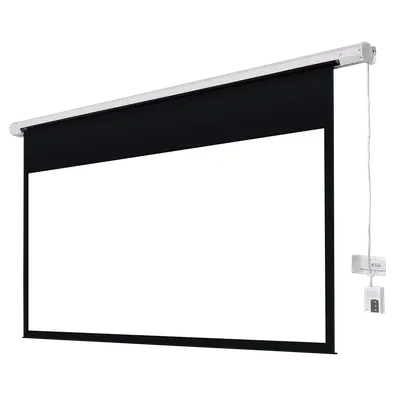 PANTALLA DE PROYECCION MOTORIZADA, 100 PULG. CON CONTROL REMOTO, FORMATO 16:9, CINE EN CASA