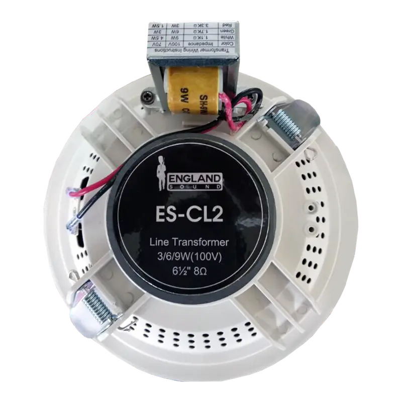 PARLANTE PARA TUMBADO, PASIVO, 6.5 PULG. CON TRANSFORMADOR, REJILLA BLANCA, 100V, 3W-6W-9W, 93DB - Imagen 1