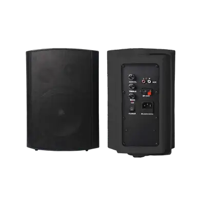 PARLANTES AMBIENTALES, ACTIVO Y PASIVO, DE PARED, 5 PULG., NEGRO, 30W+30W, AUX, RCA