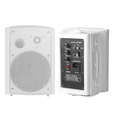 PARLANTES AMBIENTALES, ACTIVO Y PASIVO, DE PARED, 6 PULG., BLANCO, 40W+40W, AUX, RCA
