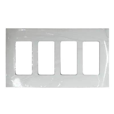 MASCARILLA PARA INTERRUPTORES DE 4 ESPACIOS, COLOR BLANCO