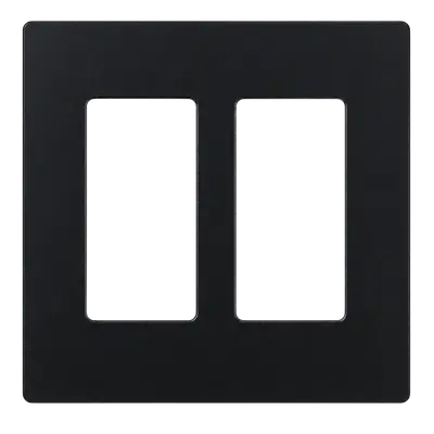 MASCARILLA PARA INTERRUPTORES DE 2 ESPACIOS, COLOR NEGRO