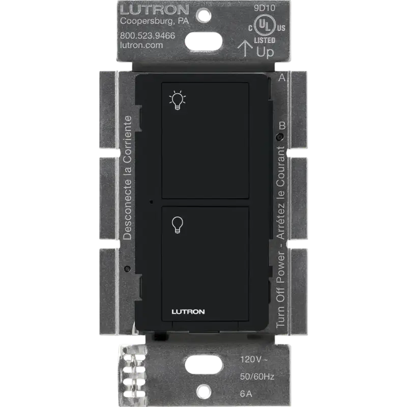 INTERRUPTOR DE 2 SERVICIOS INALAMBRICO RF, COLOR NEGRO - Imagen 1