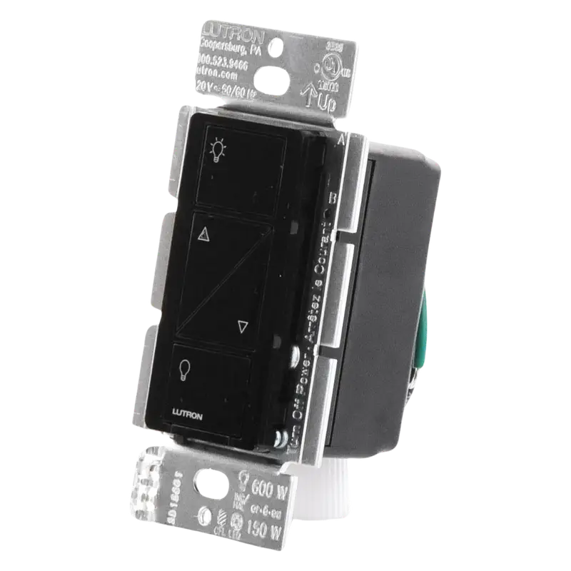 INTERRUPTOR DIMERIZABLE DE 2 SERVICIOS INALAMBRICO RF, COLOR NEGRO - Imagen 1
