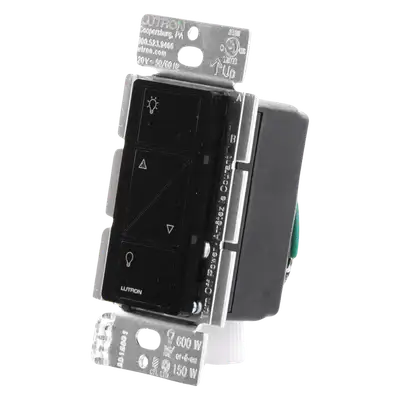 INTERRUPTOR DIMERIZABLE DE 2 SERVICIOS INALAMBRICO RF, COLOR NEGRO