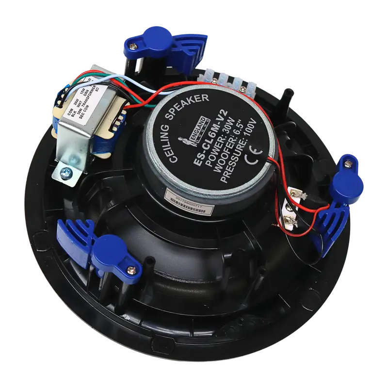 PARLANTE PARA TUMBADO CON REJILLA MAGNETICA, PASIVO, 6.5 PULG. CON TRANSFORMADOR, REJILLA BLANCA, 70V-100V, 7.5-15-30W, 89DB - Imagen 1
