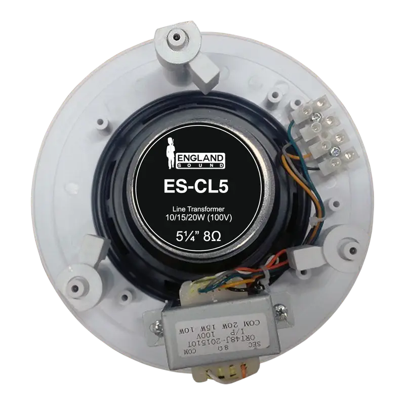 PARLANTE PARA TUMBADO, PASIVO, 5 PULG. CON TRANSFORMADOR, REJILLA BLANCA, 100V, 10-15-20W, 89DB - Imagen 1