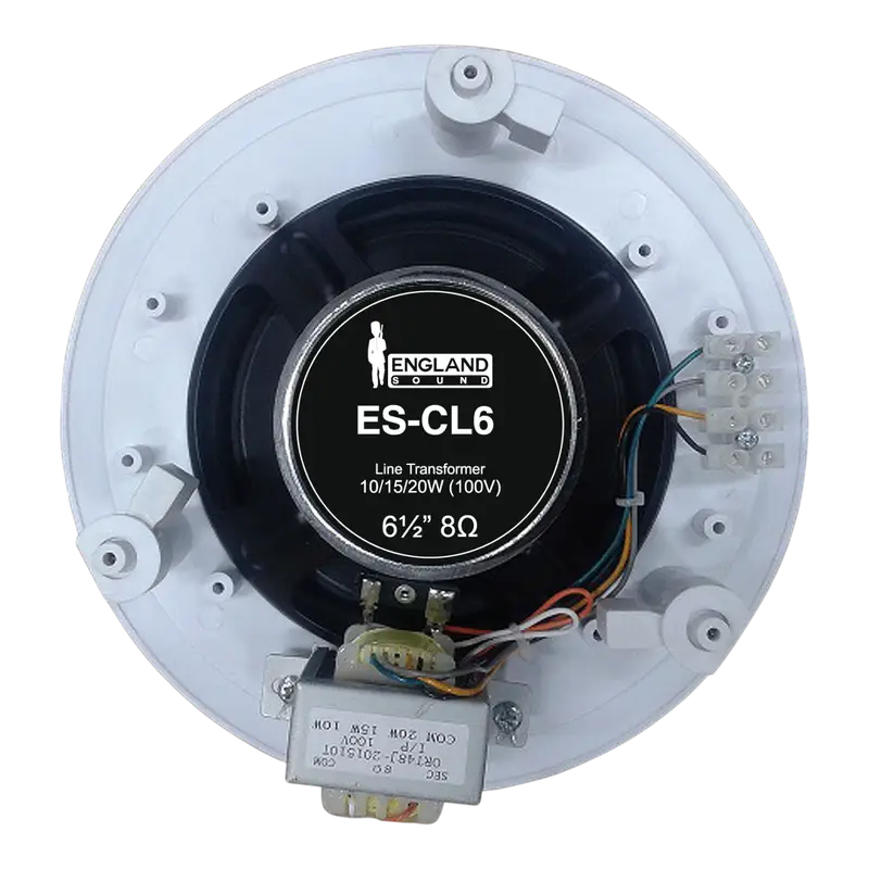 PARLANTE PARA TUMBADO, PASIVO, 6.5 PULG. CON TRANSFORMADOR, REJILLA BLANCA, 100V, 10-15-20W, 89DB - Imagen 1