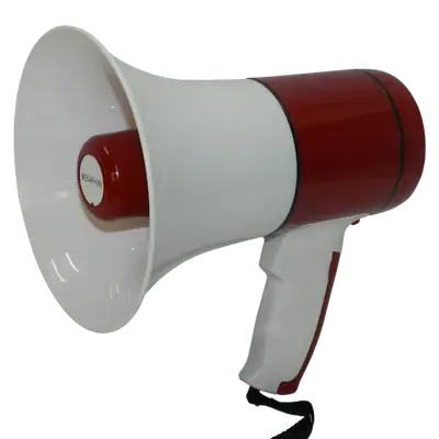 MEGAFONO CON BATERIA RECARGABLE, 10W, FUNCION SIRENA, USB, SD CARD, BT